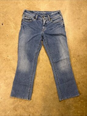 Silver Jeans Women's Suki Capri Blue Denim Jeans Size 29